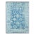 Hand-Knotted Modern Oushak Rug in Wool With Sub-Geometric Floral Design in Blue Tones For Sale