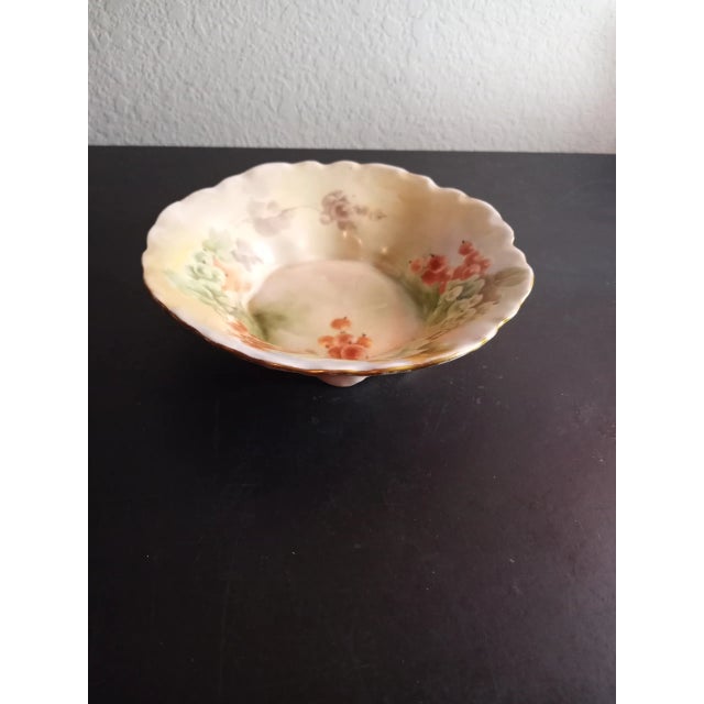 Vintage Versailles Germany Handpainted Porcelain Ruffled Bowl For Sale In Dallas - Image 6 of 8