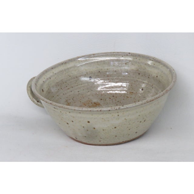 Pulick Mid Century Modern Stoneware Clay Bowl With Handle 4641b For Sale In Miami - Image 6 of 14