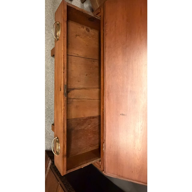 Early 19th Century American Cherry Slant Front Bureau Desk With Hand Cut Dovetails For Sale - Image 4 of 17