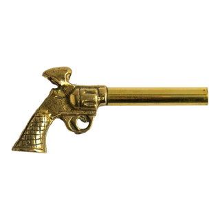 Vintage Brass Revolver Corkscrew & Bottle Opener For Sale
