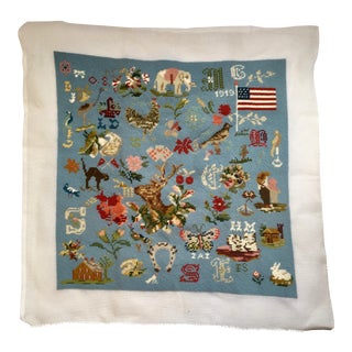 Ralph Lauren Needlepoint Sampler Panel for a Pillow Cover - For Sale