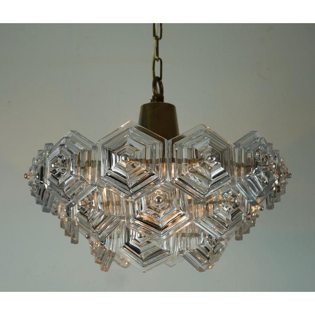 Mid-Century Modern Mid-Century Modern Pendant Light with 27 Hexagonal Glass Panels, 1960s For Sale - Image 3 of 13