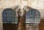 Pair of Vintage Traditional Scottish Tartan Plaid Painted Wood and Brass Arched Lidded Boxes, Blue & Green For Sale - Image 9 of 12