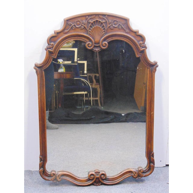 Mid 20th Century French Style Carved Oak Mirror For Sale - Image 5 of 5