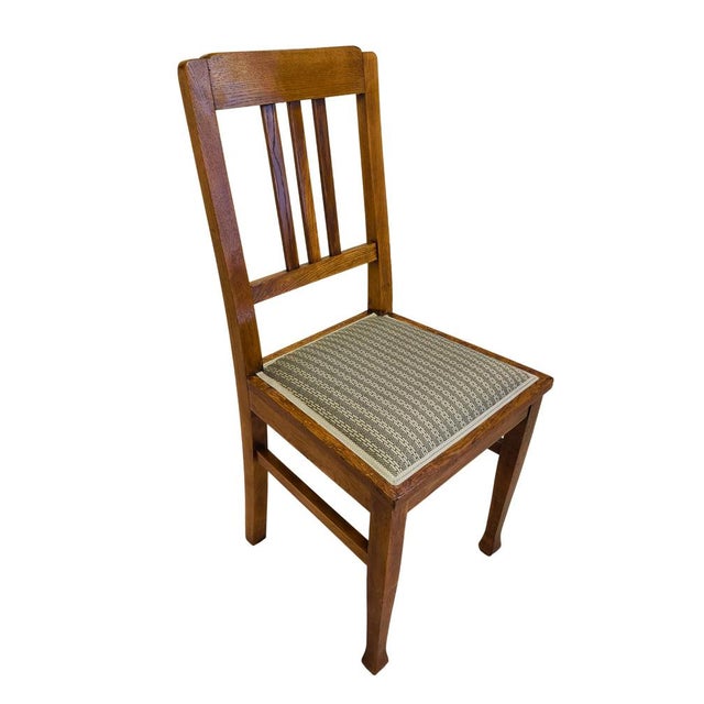 German Art Nouveau Oak Chair, 1900s For Sale - Image 5 of 7