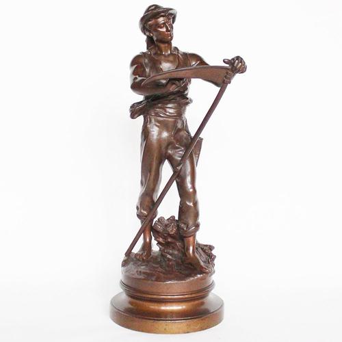 Math Moreau, Field Worker, Bronze For Sale - Image 3 of 9