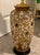 Late 20th Century Gold Lotus Leaf Table Lamp With Flared Linen Shade For Sale - Image 5 of 5