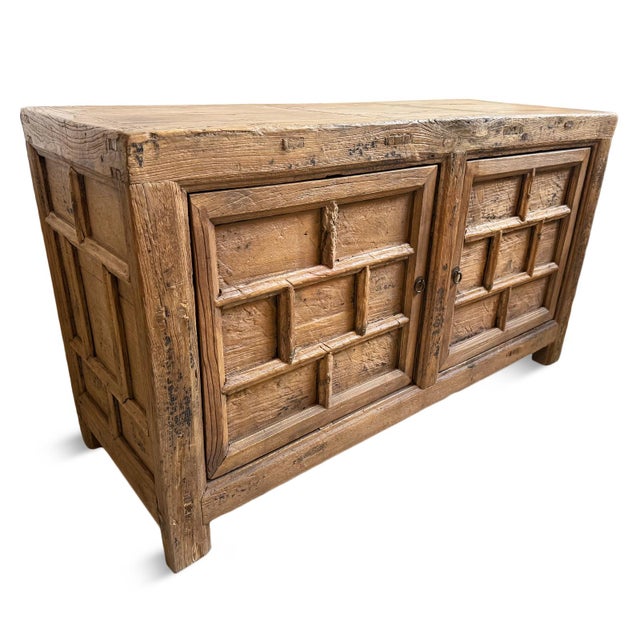 Wood Antique Brick Elm Sideboard For Sale - Image 7 of 10