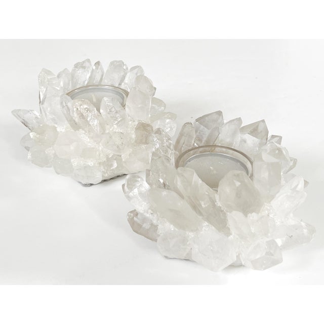 Kathryn McCoy Brazilian Clear Quartz Petite Votives- A Pair ($465/Each $930 Retail) For Sale - Image 11 of 12