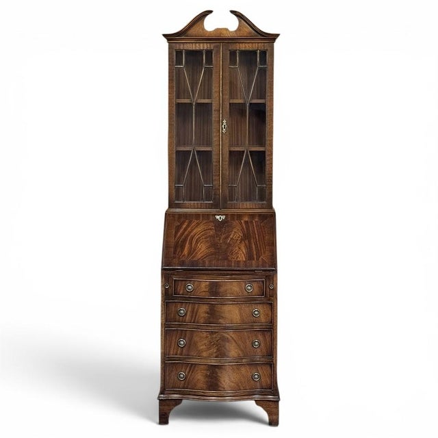 English Antique English Mahogany Secretary ~ Bookcase For Sale - Image 3 of 18