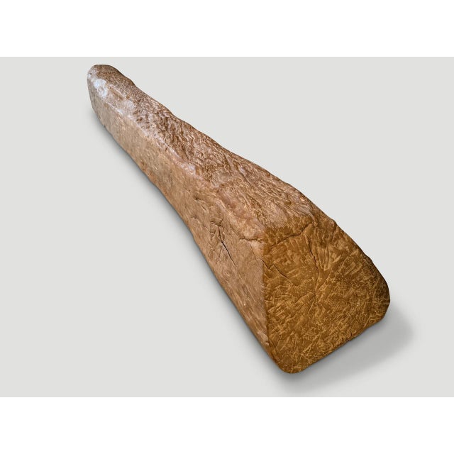 Andrianna Shamaris Ancient Teak Wood Log Bench For Sale - Image 17 of 18