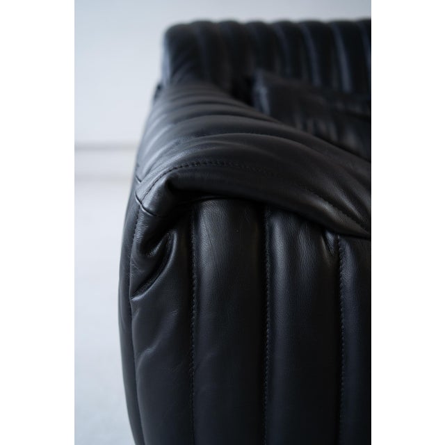 Black Vintage Sandra Chair in Black Leather by Annie Hieronimus for Ligne Roset, 1973 For Sale - Image 8 of 12