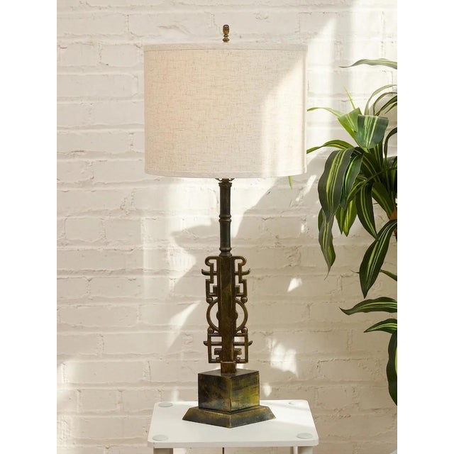 Mid-Century Modern Mid 20th Century Brutalist Steel Table Lamps With Sculptural Geometric Bases - a Pair For Sale - Image 3 of 12
