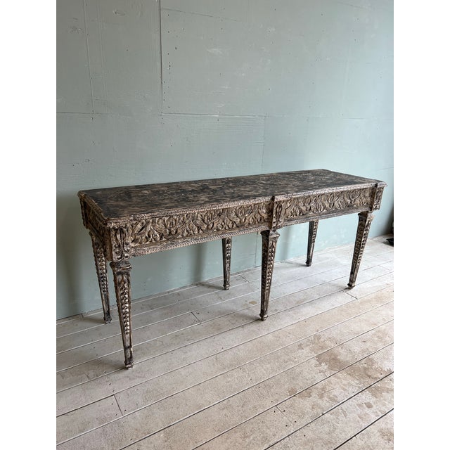 Italian Carved Six Leg Console Table Direct From Tuscany For Sale - Image 10 of 12