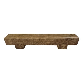 Monumental Solid Teak Wood Bench Modern Organic, Stunning Wood Textures For Sale