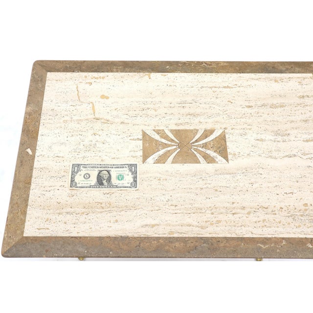 Mid 20th Century Pair of Italian Travertine Top X-Shape Base End Side Tables For Sale - Image 12 of 13