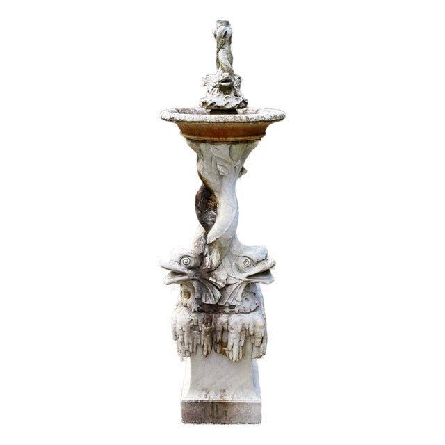 Antique Marble Fountain - Italian Carrara Marble For Sale