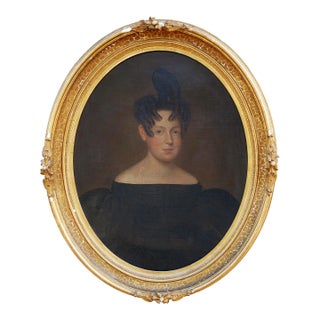 American Portrait Painting of a Lady of the Verplanck Family, 1820s For Sale