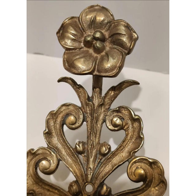 Mid 20th Century Ornate Italian Double Arm Acanthus Leaf Wall Sconces- A Pair For Sale - Image 9 of 13