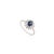 Art Deco Style Blue Sapphire & Baguette Diamond Halo Cluster Ring 14k Gold Size 5.5 For Sale - Image 4 of 17