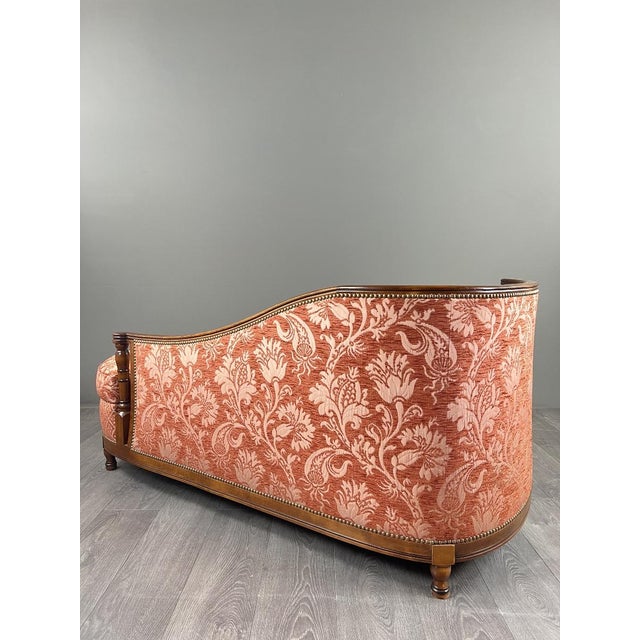20th Century Louis XVI Chaise Lounge in Fabric with Floral Decoration For Sale - Image 12 of 13