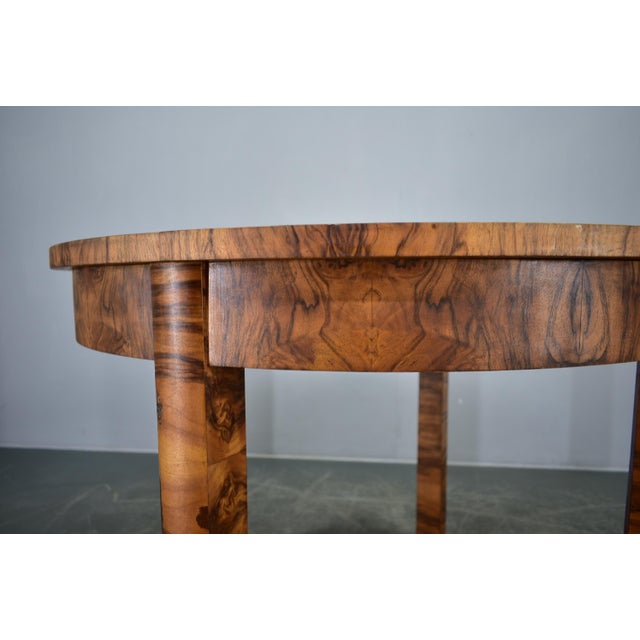Extendable Dining Table in Walnut, Former Czechoslovakia, 1940s For Sale - Image 9 of 18