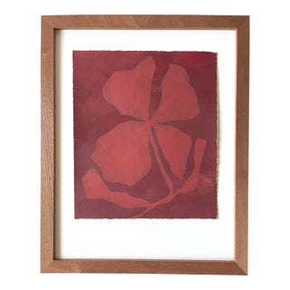 2026 "Le Zinie" Botanical Abstract Painting on Cotton Paper by Artist r.k. Red For Sale