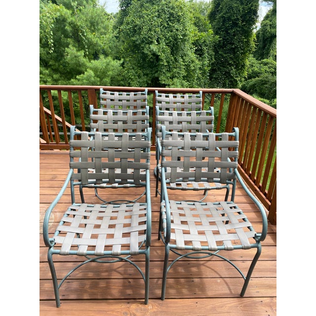 Brown Jordan Roma Strap Collection Outdoor Dining Chairs Set of 6