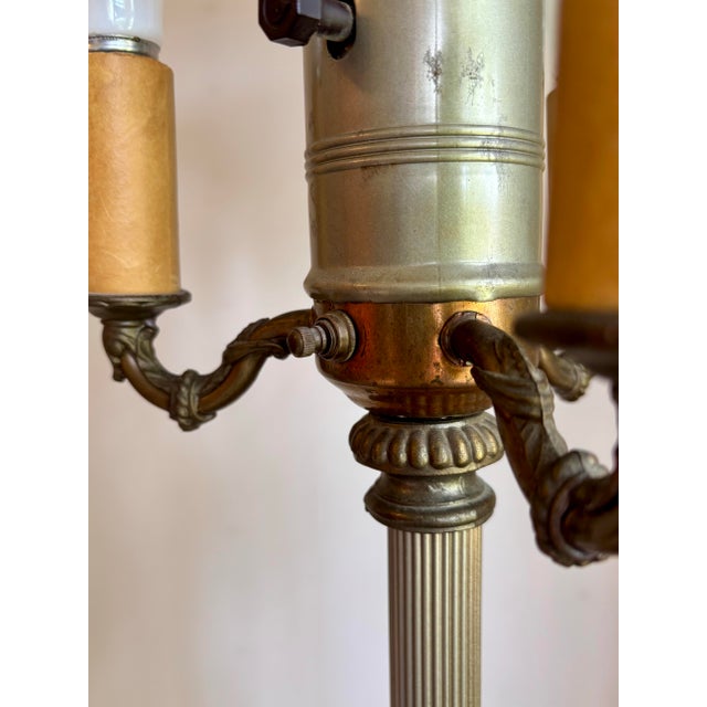 Vintage 3 Candle Brass Floor Lamp For Sale - Image 4 of 4
