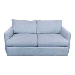 Crate & Barrel Lounge Deep Apartment Sofa in Taft Cement For Sale