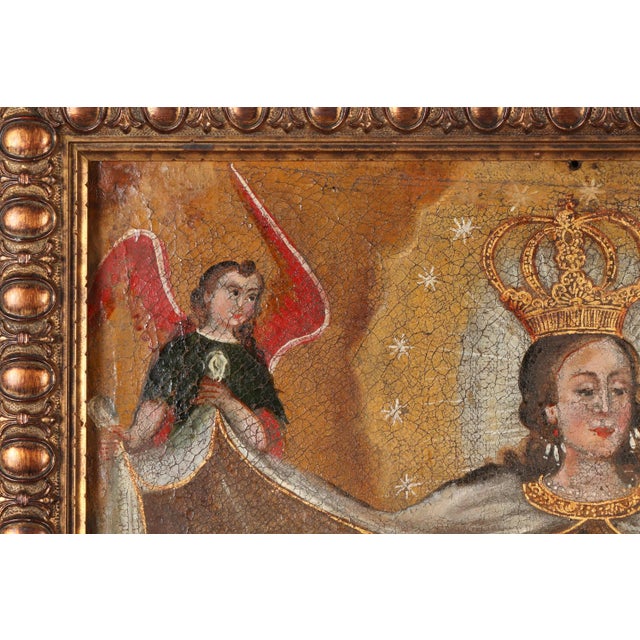 Religious Our Lady of Carmel, Oil on Canvas, 19th Century For Sale - Image 3 of 14