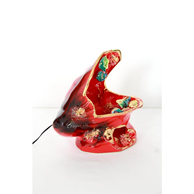 Vintage Kitsch Ceramic Lamp from Vallauris, France, 1960s For Sale - Image 4 of 12