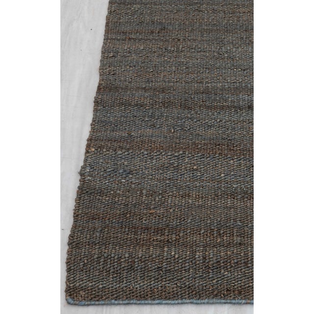 Grey Solid Handwoven Premium Natural Jute Yarn Flatweave Rug 8x10 Ft. For Sale - Image 10 of 12