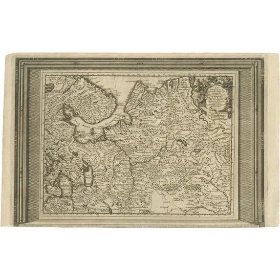 Antique Map of European Russia with Picture Frame Border, 1713 For Sale - Image 6 of 6