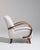 Mid 20th Century 20th Century Czech Republic Warm Ivory Boucle Bentwood-Arm Lounge Chair For Sale - Image 5 of 11
