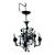 Vintage Five Light Black Floral Fixture For Sale