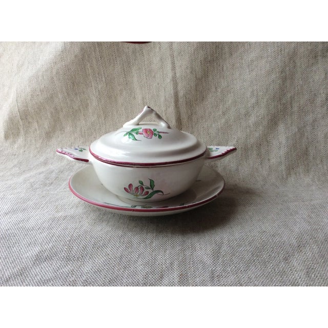 Early 20th Century Rare French Luneville Faience Covered Pâté Dish With Underplate - K&g Old Strasbourg Pattern, C. 1920 For Sale - Image 5 of 10