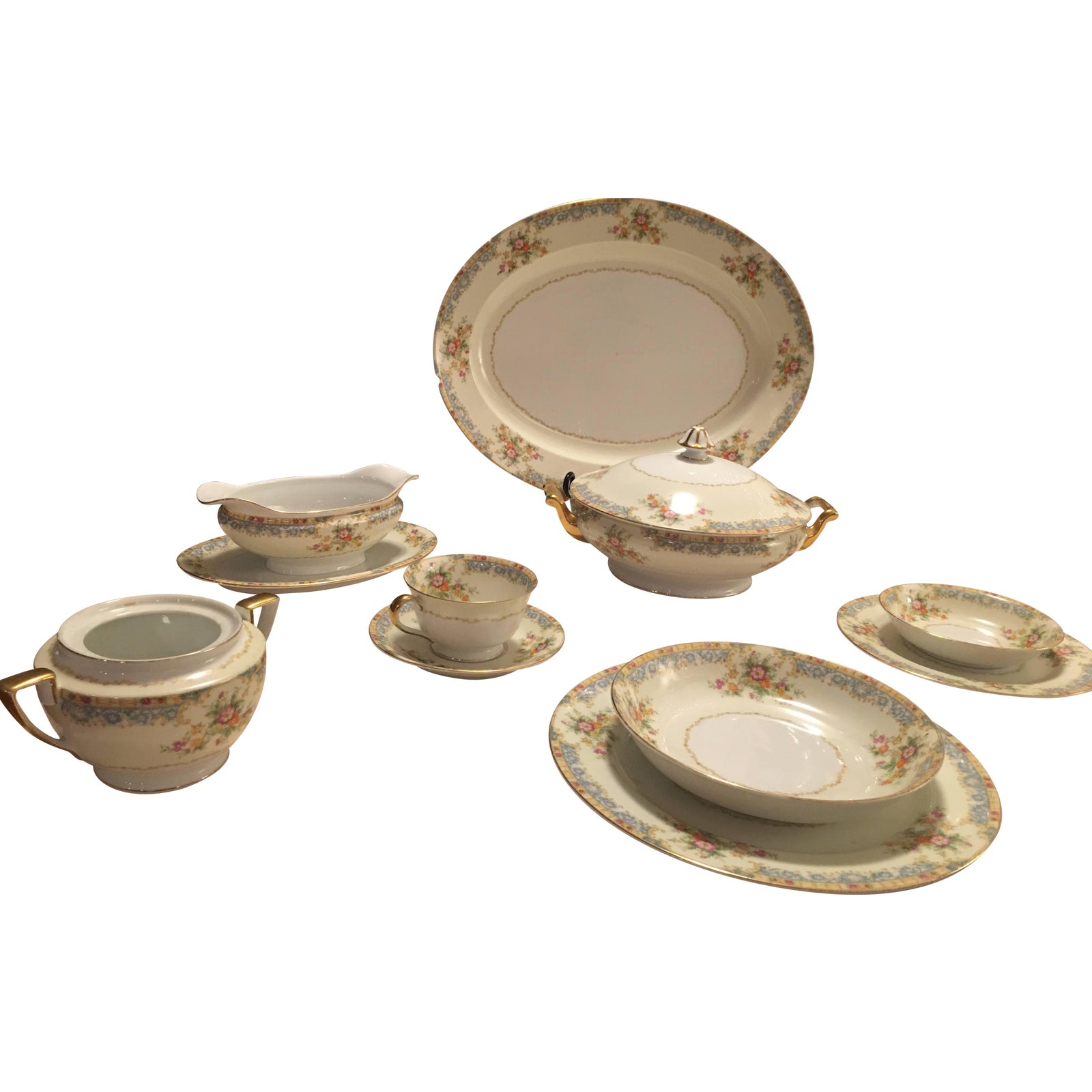 Vintage 1930s Noritake China Dinnerware, Made in Japan 81 Pieces