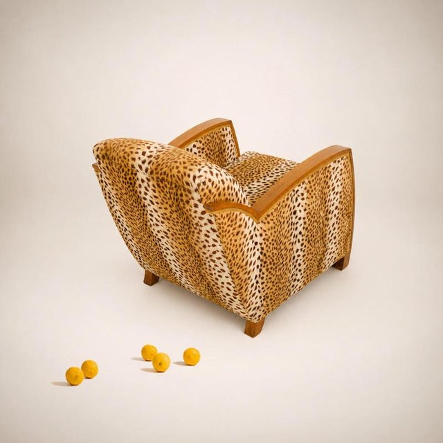 French Work Leopard Club Armchairs, 1930, Set of 2 For Sale - Image 3 of 4