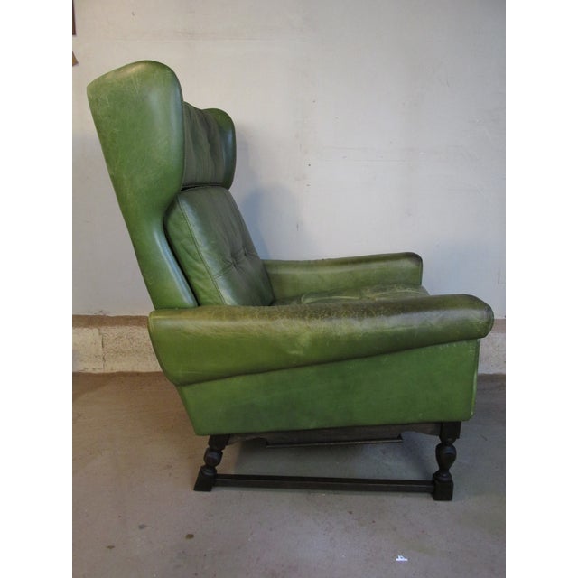 Mid-Century Modern Vintage Danish Lounge Chair in Distressed Leather by Svend Skipper Circa 1970 For Sale - Image 3 of 14