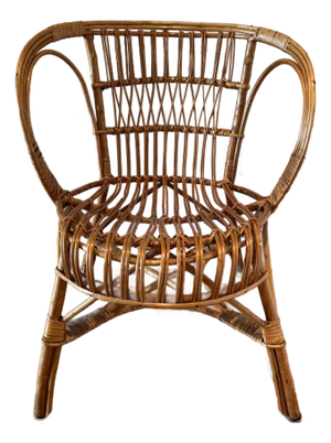 1960s Italian Bamboo and Rattan Hoop Chair