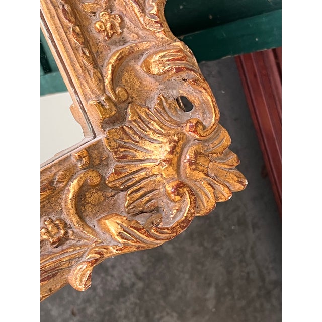Large Antique-Style Giltwood Mirror, 40.5” X 34.5”, Ornate Rococo Frame, Horizontal or Vertical Hanging For Sale - Image 10 of 12
