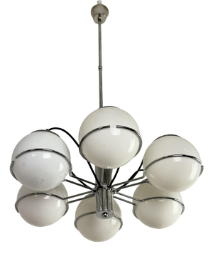 Space Age 6-Light Chandelier from Targetti Sankey, 1970