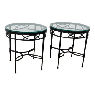 Vintage Janus Et Cie Amalfi Collection Powder Coated Epoxy Coated Steel Finish Tables- a Pair For Sale