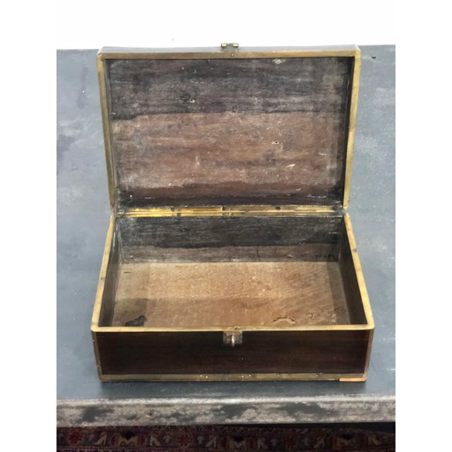 20th Century Regency Rosewood Decorative Box Bound With Brass For Sale - Image 9 of 13