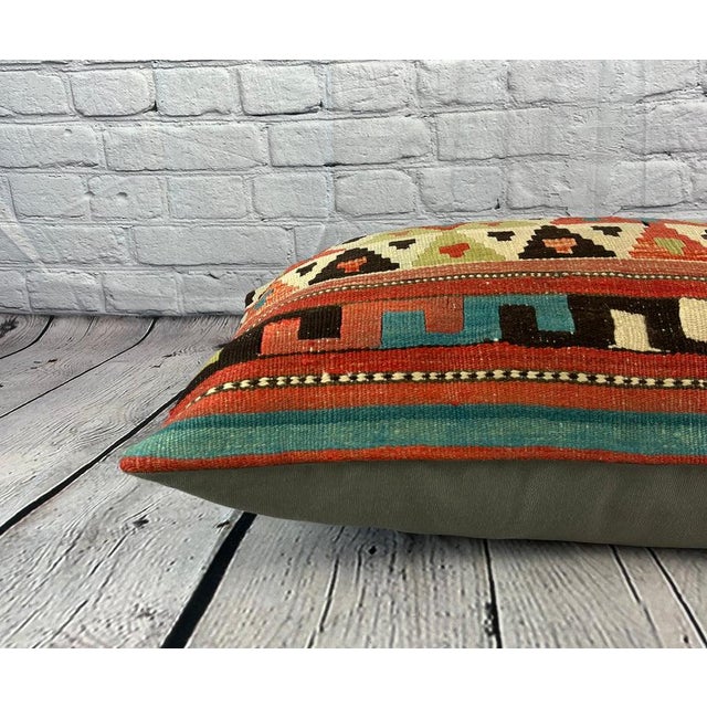 16 x 24 Kilim Pillow Turkish Cushion Cappadocia Sunrise Pillow Cushion Cover For Sale - Image 4 of 4