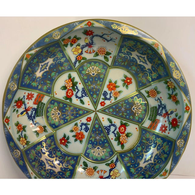 Chinoiserie Vintage Chinoiserie Design English Tin Bowl For Sale - Image 3 of 6