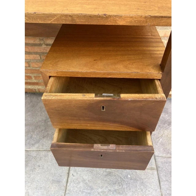 Brown Large Mid-Century Scandinavian Style Desk, 1960s For Sale - Image 8 of 14