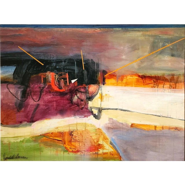 Harold E Larsen Original Painting " Space in Time " For Sale - Image 9 of 11